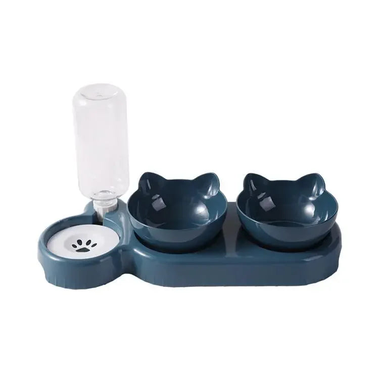 Tigela automática para gatos e animais de estimação, alimentador 3 em 1, tigela para comida de cachorro e gato com bebedouro, tigela dupla com suporte elevado, tigelas para gatos