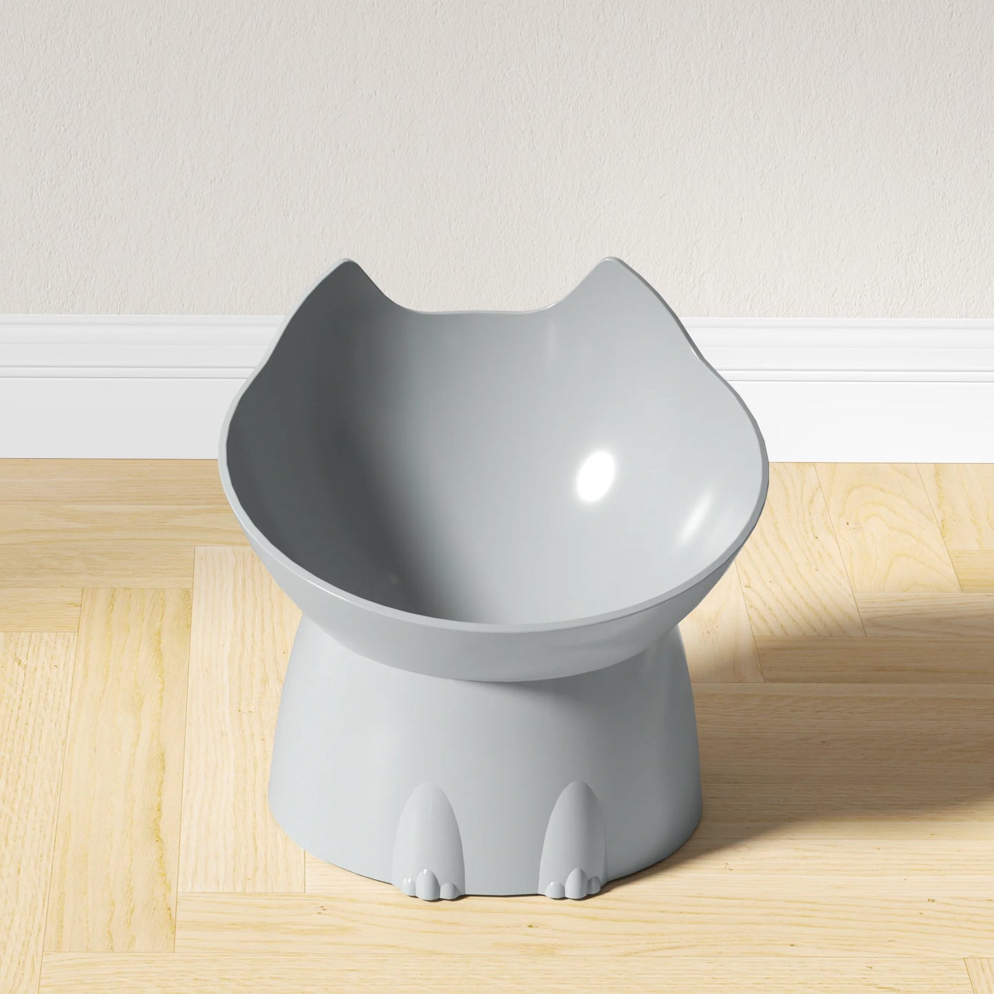 Tigela elevada para gatos WhiskerWare, 1 peça, tigela de plástico antiderrapante para alimentação de animais de estimação com borda inclinada, proteção para o pescoço e comida para gatinhos