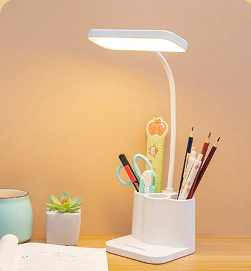 Lâmpada de mesa LED para leitura noturna, proteção para os olhos, para dormitório de estudo, luz noturna para estudantes universitários
