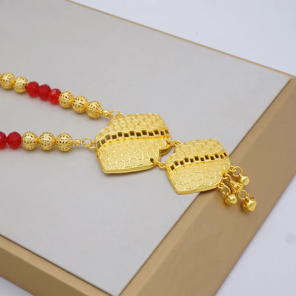 Conjuntos de joias finas 2023 para mulheres, presentes de casamento, colar, pulseira, brincos, anel, joias com contas africanas