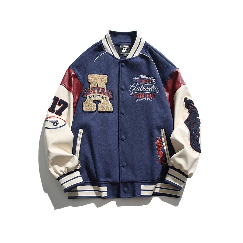 Jaqueta de beisebol masculina 2024, casual, com bordado, uniforme de beisebol, outono, jaqueta para atividades ao ar livre, casaco casual anti-vento, roupas masculinas