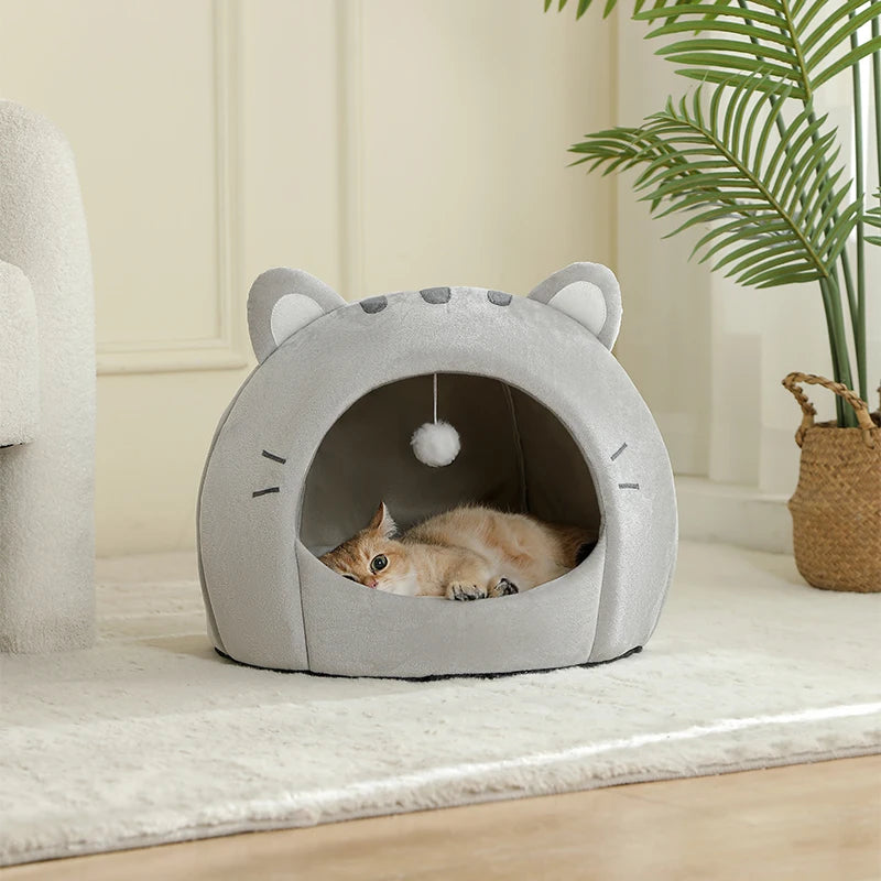 Cama super para gatos, casa quente para animais de estimação, caverna para gatinhos, almofada, casa para gatos, cesta para cães dormirem, tenda, tapete para cães pequenos, suprimentos, cama para gatos
