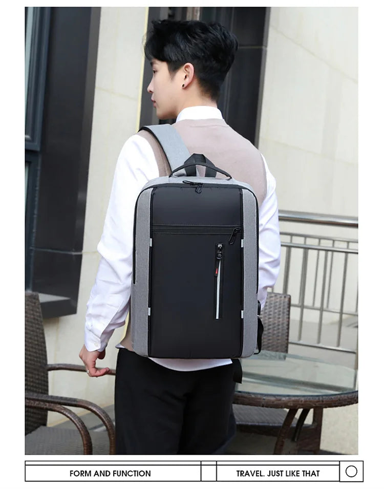 Mochilas escolares masculinas à prova d'água para laptop, mochilas escolares com entrada USB de 15,6 polegadas, mochilas de grande capacidade para homens