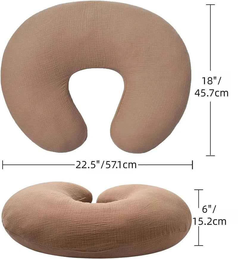 Conjunto de 2 capas de almofada de amamentação para almofadas de amamentação, almofada de musselina de algodão ultramacia para amamentação de bebês, adequada para almofadas de alimentação de recém-nascidos