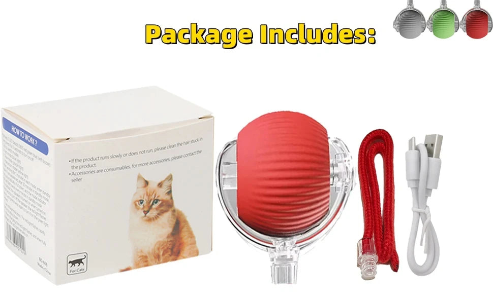 Bola interativa automática recarregável para gatos 2025, com sensor de movimento inteligente sem fio e cauda falsa, brinquedo para gatos domésticos, acessórios para animais de estimação
