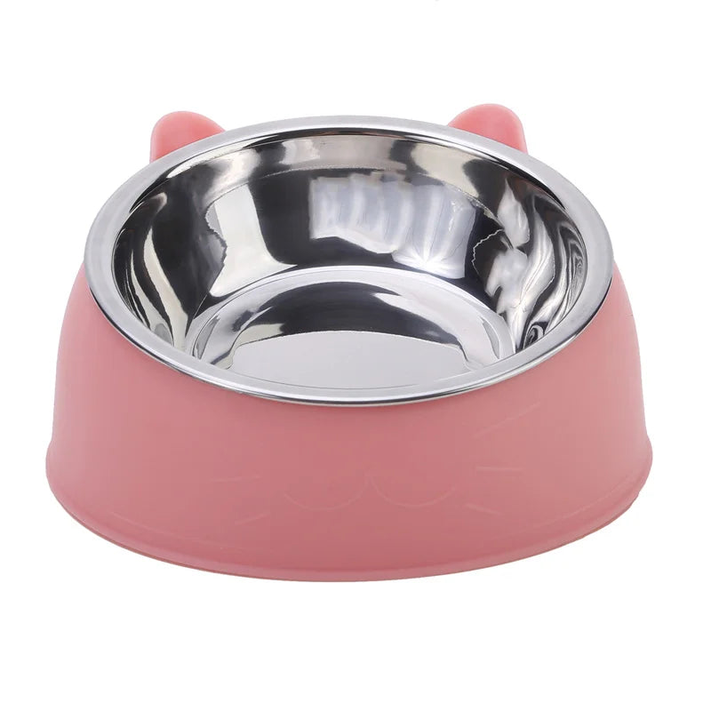 Tigela para gatos, adorÔvel, criativa, inclinada, para gatinhos, filhotes, tigelas de alimentação, aço inoxidÔvel, alimentador para gatos, cães de estimação, alimentadores para gatos