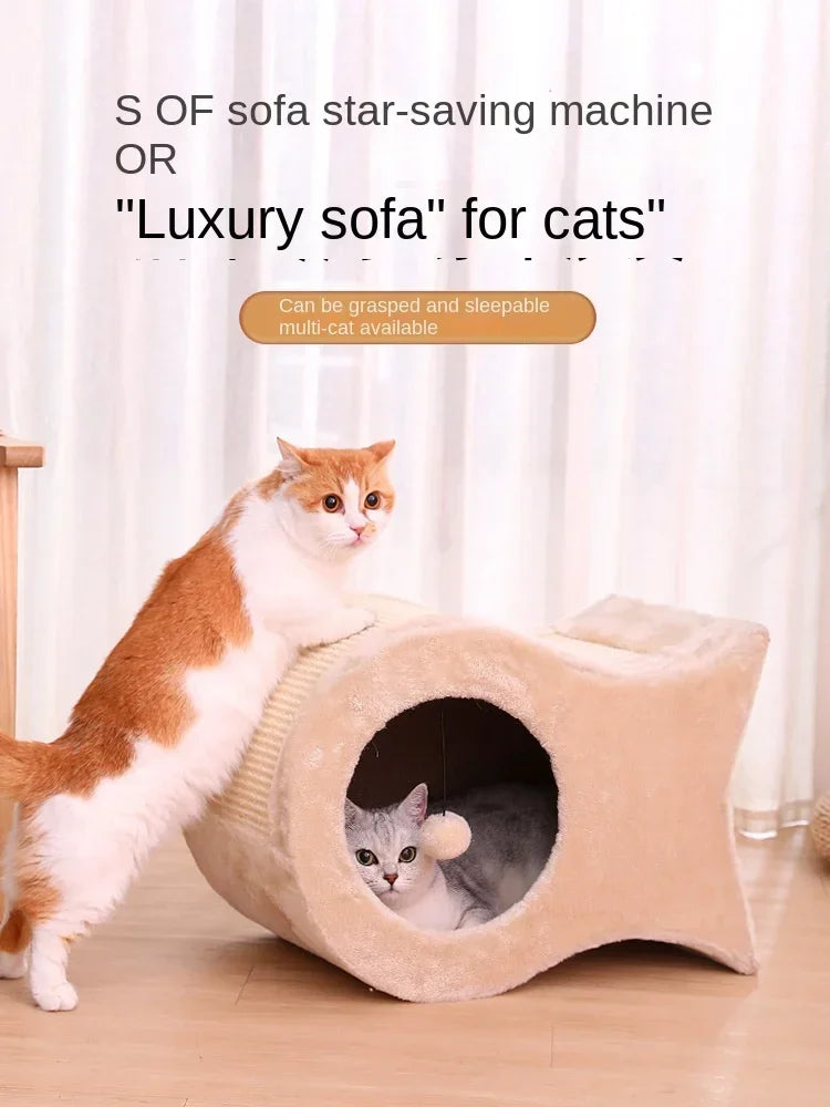 Ninho de gato, casa quente para gatos, casa fechada para gatos durante todo o ano, ninho de dormir para gatos no inverno, suprimentos para animais de estimação