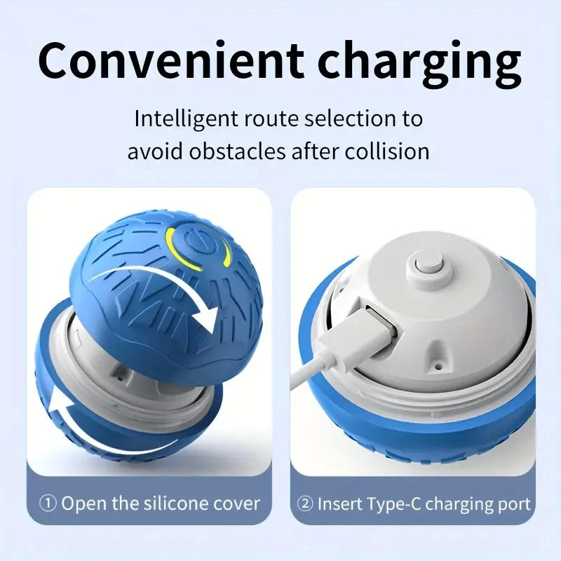 Bola de brinquedo inteligente para cachorro, brinquedo eletrônico interativo automático para animais de estimação, com rolamento, recarregável por USB, que salta para filhotes e cães grandes, brinquedo de mastigar