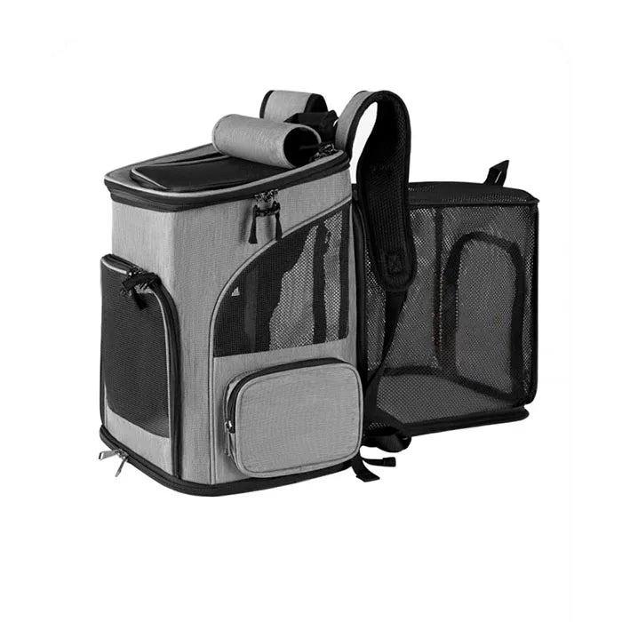 Mochila para transporte de animais de estimação respirável, dobrável, bolsa de viagem expansível, grande capacidade, criativa para cães e gatos