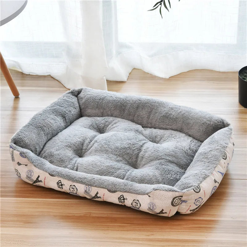 Tapete clássico para animais de estimação, moda canil para cães, cama, casa, respirável, algodão, macio, ninho de gato, cama quente para cães pequenos e médios