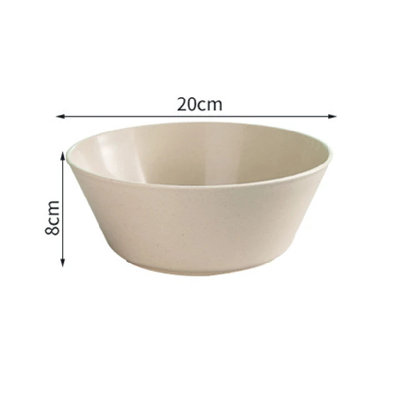 Tigela de sopa de palha de trigo, utensílios de mesa de plástico para micro-ondas, tigelas de salada de frutas, pratos de macarrão para cereais, pratos de jantar, utensílios de cozinha