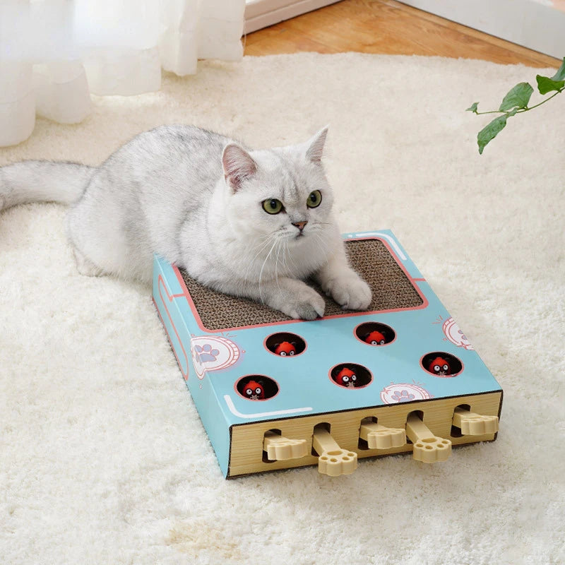 Brinquedo para gatos Whack-a-Mole, brinquedo para arranhar gatos, descanso para garras, brinquedo interativo divertido para gatos, suprimentos multifuncionais para gatos