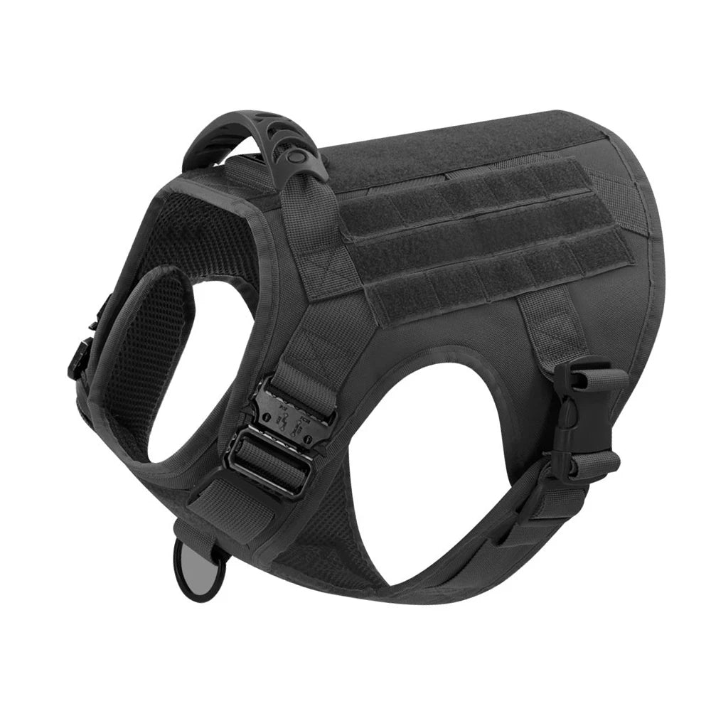Coleira grande para cachorro, peitoral militar para cachorro, coleira Molle, bolsas, colete de treinamento para animais de estimação, peitorais táticos para pastor alemão, acessórios para cães