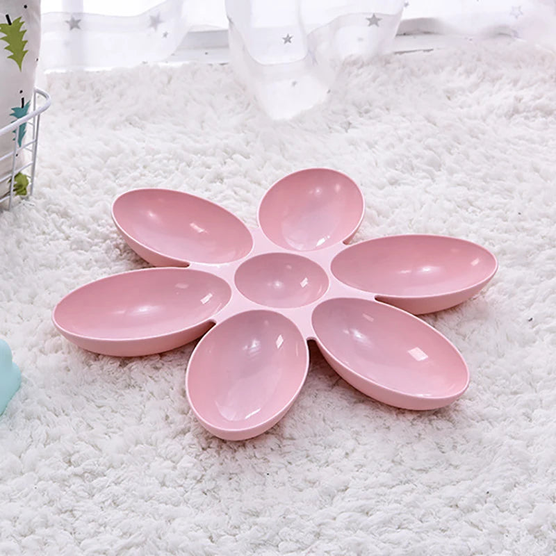 Tigela para animais de estimação em formato de flor com 6 tigelas conectadas para cães e gatos pequenos, tigela de água, tigelas de alimentação para filhotes, alimentador para alimentação lenta