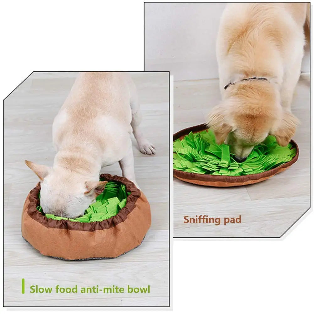 Tapete de farejar para cães, jogo interativo de alimentação para aliviar o tédio, estimula habilidades naturais de busca por comida para gatos e cães, tigela para viagem