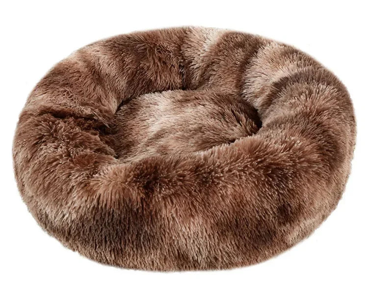 Cama redonda para animais de estimação para cães grandes, médios e pequenos, cama macia para gatos, cama longa e macia para cães, casa para cães, casa quente para dormir no inverno