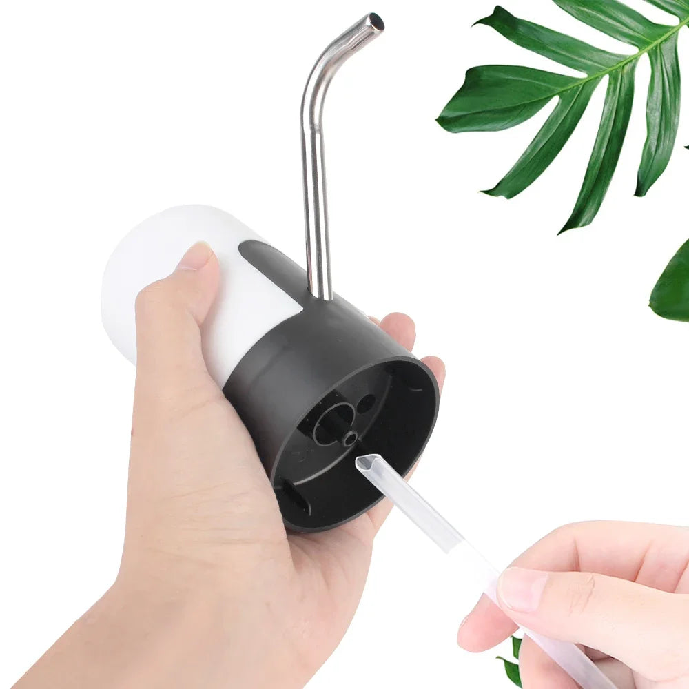 Dispositivo elétrico de bombeamento automático de água com luz LED azul, recarregável, portátil, sem fio, com carregamento USB