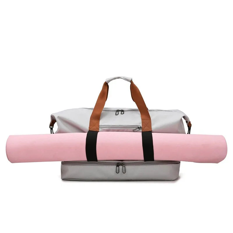 Bolsa de viagem masculina e feminina de grande capacidade para bagagem de mão, separação seco-molhado, bolsa esportiva de fitness, pacote de viagem de curta distância