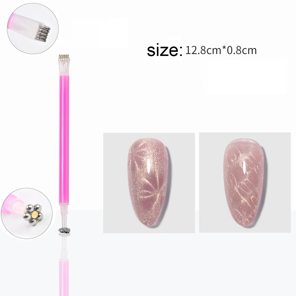 1 peça caneta magnética de unha olho de gato com sucção de 11 cm caneta magnética de esfera de aço ferramentas para arte em unhas esmalte em gel olho de gato bastão magnético %