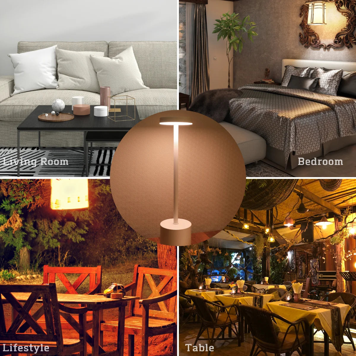 Luminária de mesa LED recarregável, de metal, com toque, para escrita, para cabeceira, criativa, ambiente, para decoração de bar e áreas externas, iluminação noturna 2024