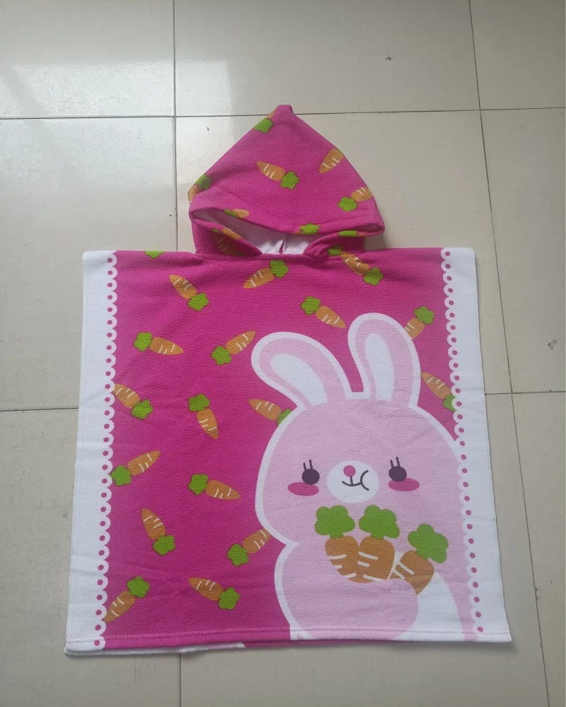 girl Bathrobe Newborn Towel for Kids Dress Up Kids Poncho Cape Kids Unicorn pattern Beach Towel Poncho Hooded Baby
