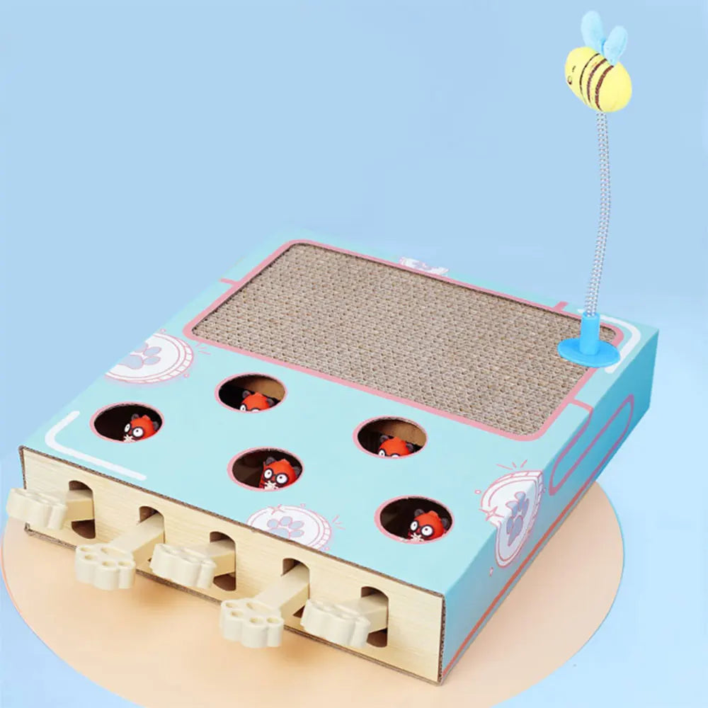 Brinquedo para gatos Whack-a-Mole, brinquedo para arranhar gatos, descanso para garras, brinquedo interativo divertido para gatos, suprimentos multifuncionais para gatos