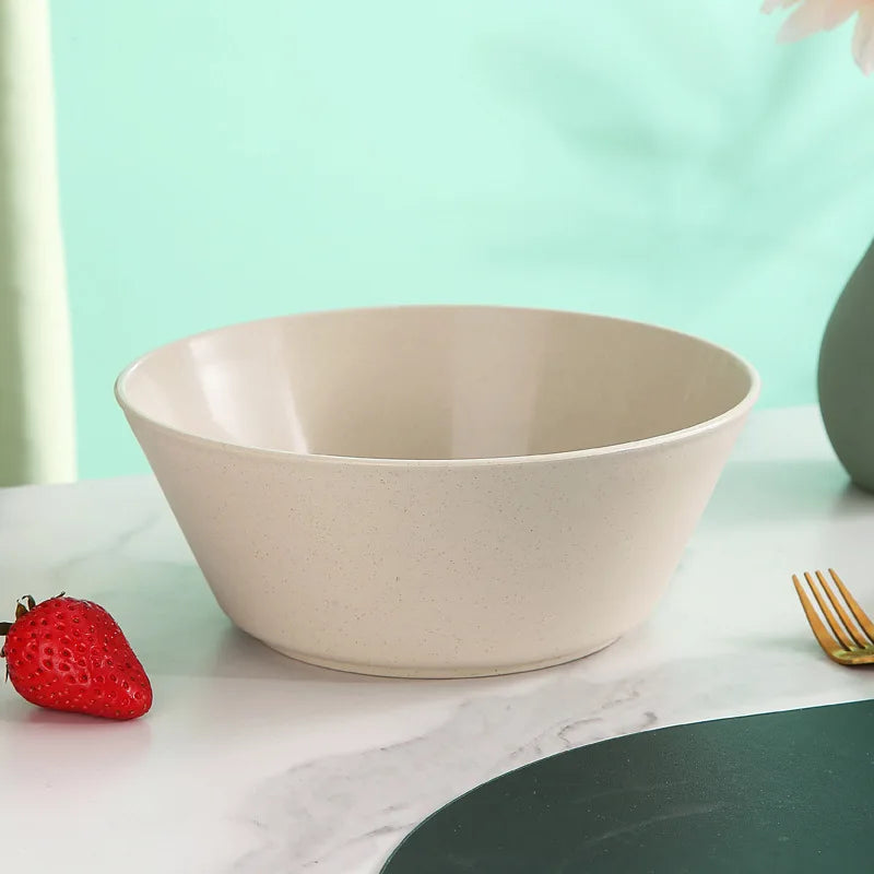 Tigela de sopa de palha de trigo, utensílios de mesa de plástico para micro-ondas, tigelas de salada de frutas, pratos de macarrão para cereais, pratos de jantar, utensílios de cozinha