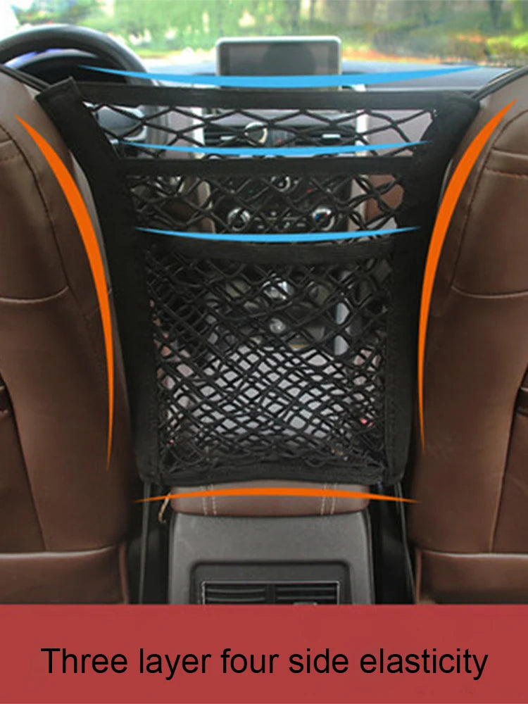 Barreira para carro para animais de estimação, barreira para cachorro, com bolsa de armazenamento de malha de segurança automática, protetor de segurança para banco traseiro, rede de malha