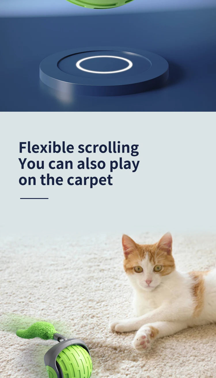 Brinquedos inteligentes interativos para gatos, bola elétrica com rolamento automático para gatos, gatinhos, animais de estimação, treinamento automático, brinquedo recarregável por USB