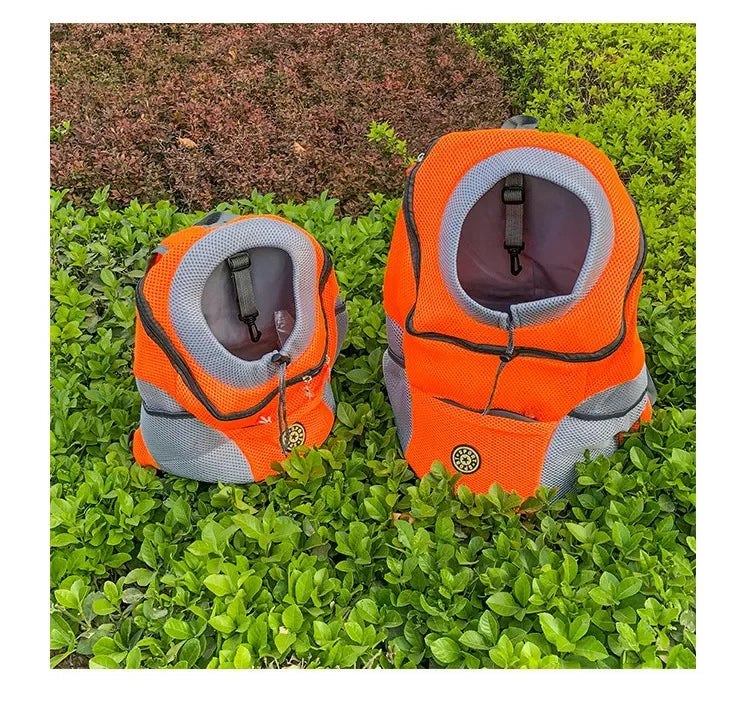 Nova mochila de viagem portátil com dois ombros, bolsa para transporte de cães de estimação, bolsa frontal de malha