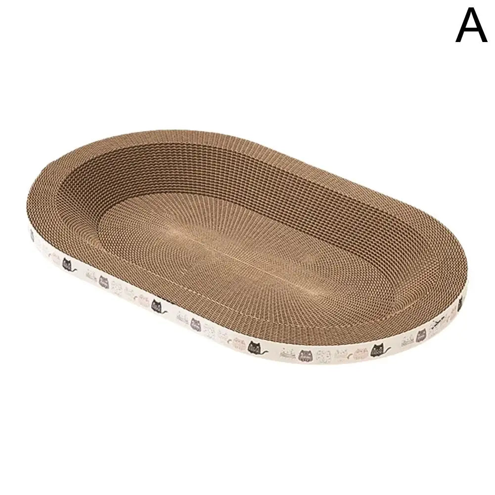 Arranhador ondulado para gatos, redondo, oval, com garras de moagem, resistente ao desgaste, cama para gatos, acessórios para gatos