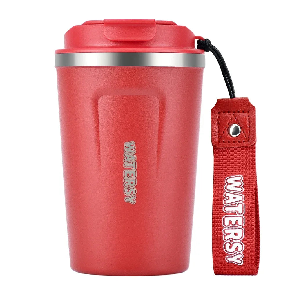 Caneca térmica de aço inoxidável 380ml para café, parede dupla, com isolamento a vácuo, para escritório, casa, viagem, carro, caneca
