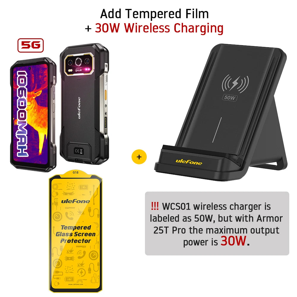 Ulefone Armor 27T Pro 5G, telefone robusto, 10600mAh, Android 14, smartphone com câmera noturna de 50MP+64MP, 6,78" 120Hz, 24GB+256GB NFC