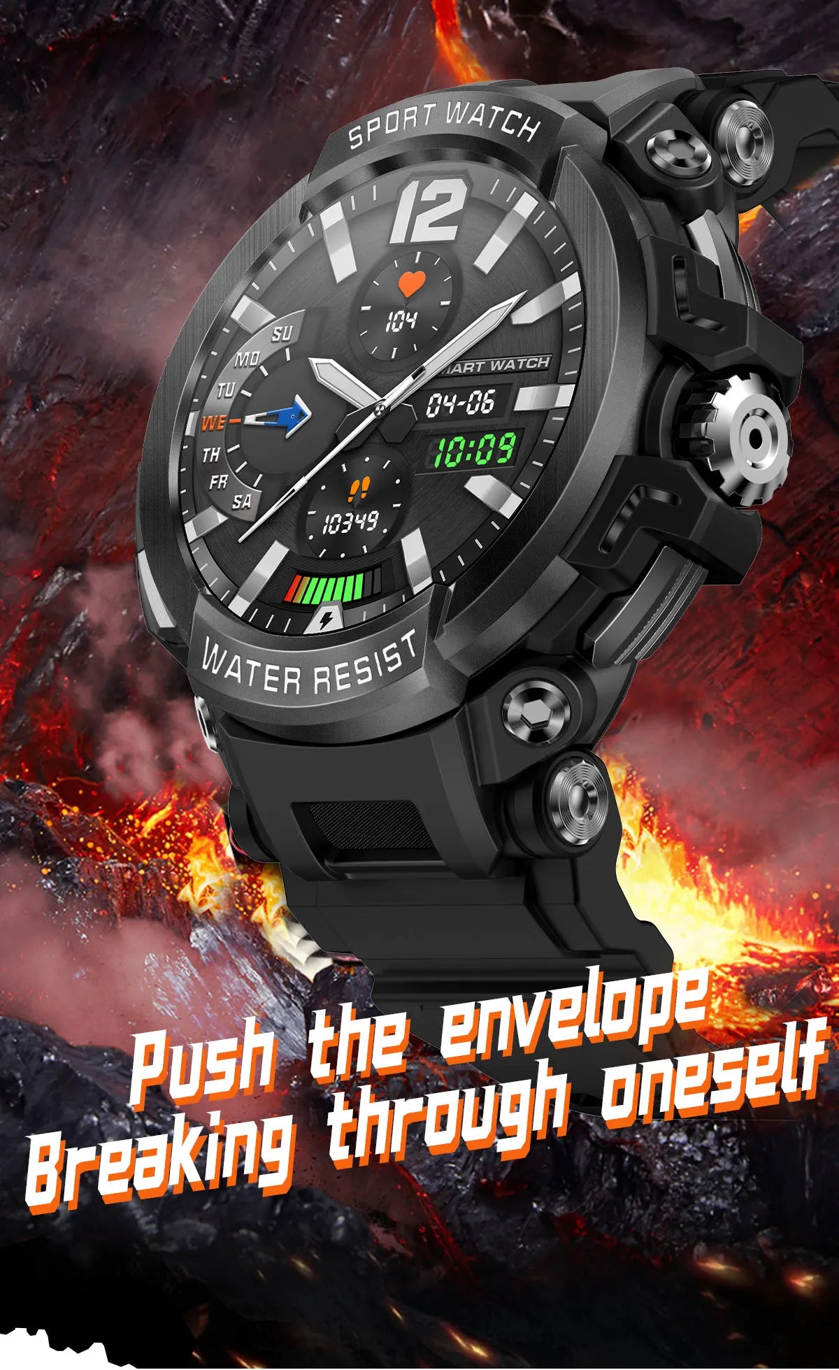 Novo Smartwatch Masculino 2025 com Tela HD de 1,5" e Chamadas Militares, IP68 à Prova D'água, 100 Modos Esportivos, com Bateria Grande de 600mAh