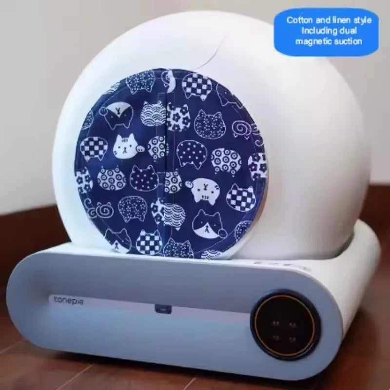 Tonepie Automatic cat litter box compatible handmade door curtain with magnet