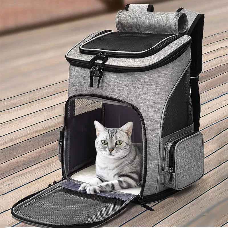 Mochila para transporte de animais de estimação respirável, dobrável, bolsa de viagem expansível, grande capacidade, criativa para cães e gatos