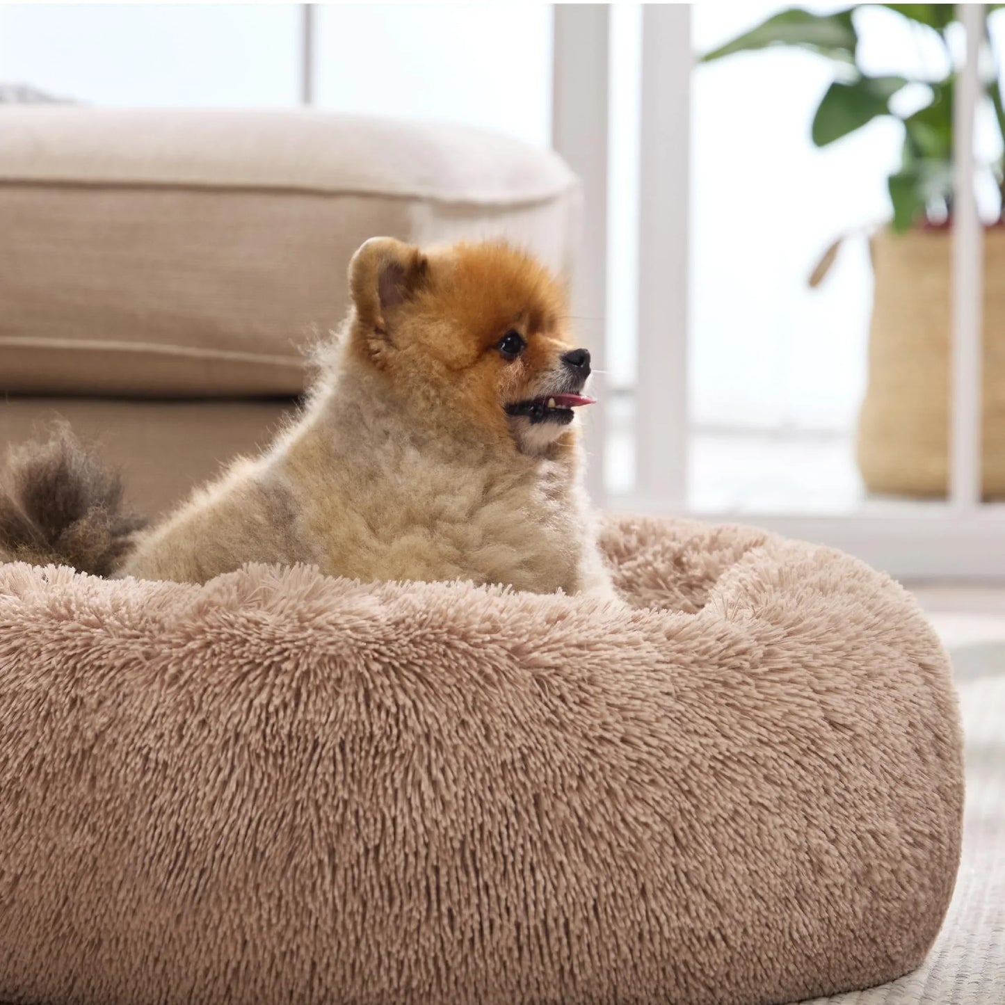 Cama redonda para animais de estimação para cães grandes, médios e pequenos, cama macia para gatos, cama longa e macia para cães, casa para cães, casa quente para dormir no inverno
