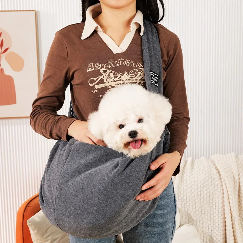 Bolsa de ombro transversal confortável para animais de estimação, bolsa de transporte portátil para viagem ao ar livre, bolsa de transporte para filhotes de gatos e cachorros