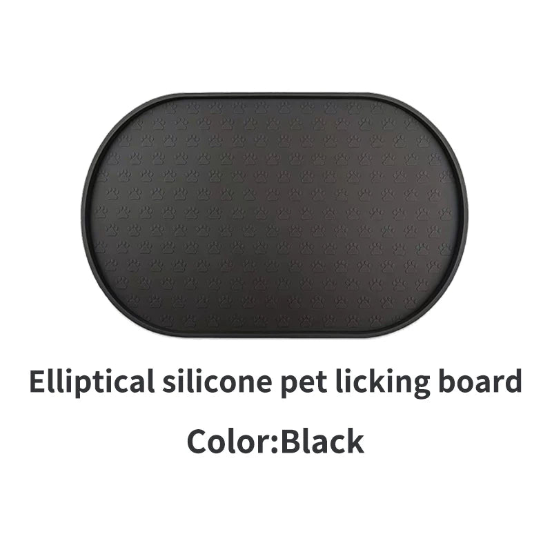 Tapetes para refeições de animais de estimação disponíveis em 6 cores, tapetes para alimentação de cães, tapetes para alimentação de cães de estimação, material de silicone, formato oval, fácil de limpar