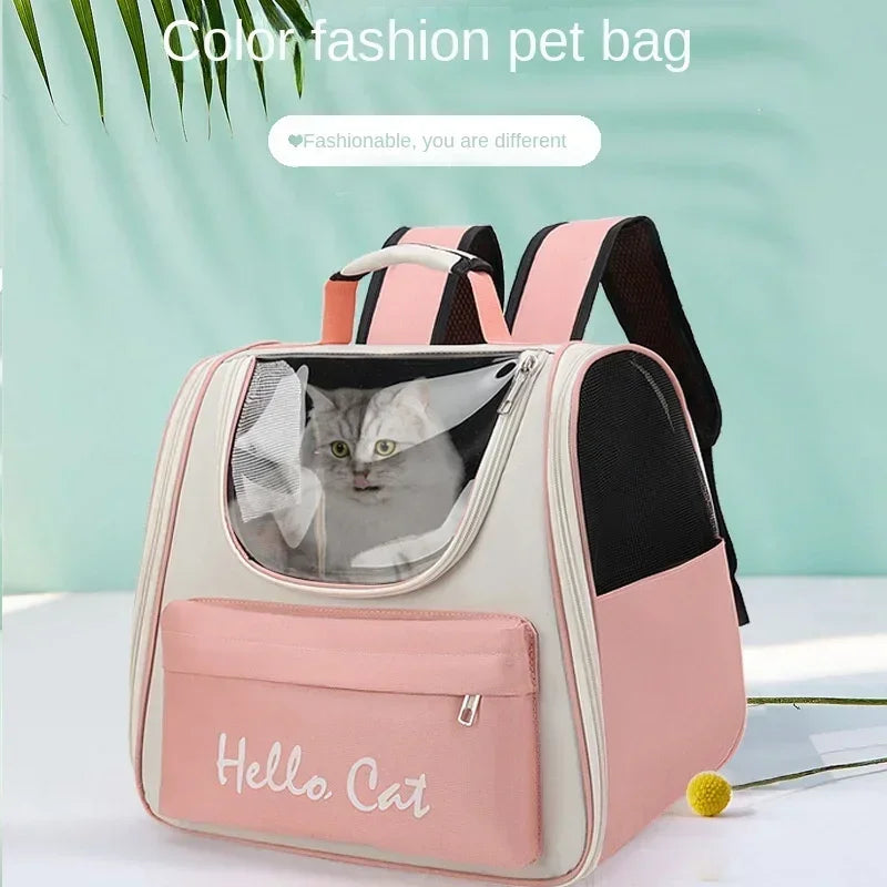 Mochila de transporte para gatos, bolsa de transporte à prova de vento para cães pequenos, bolsa de transporte para gatos, mochila de transporte com almofada