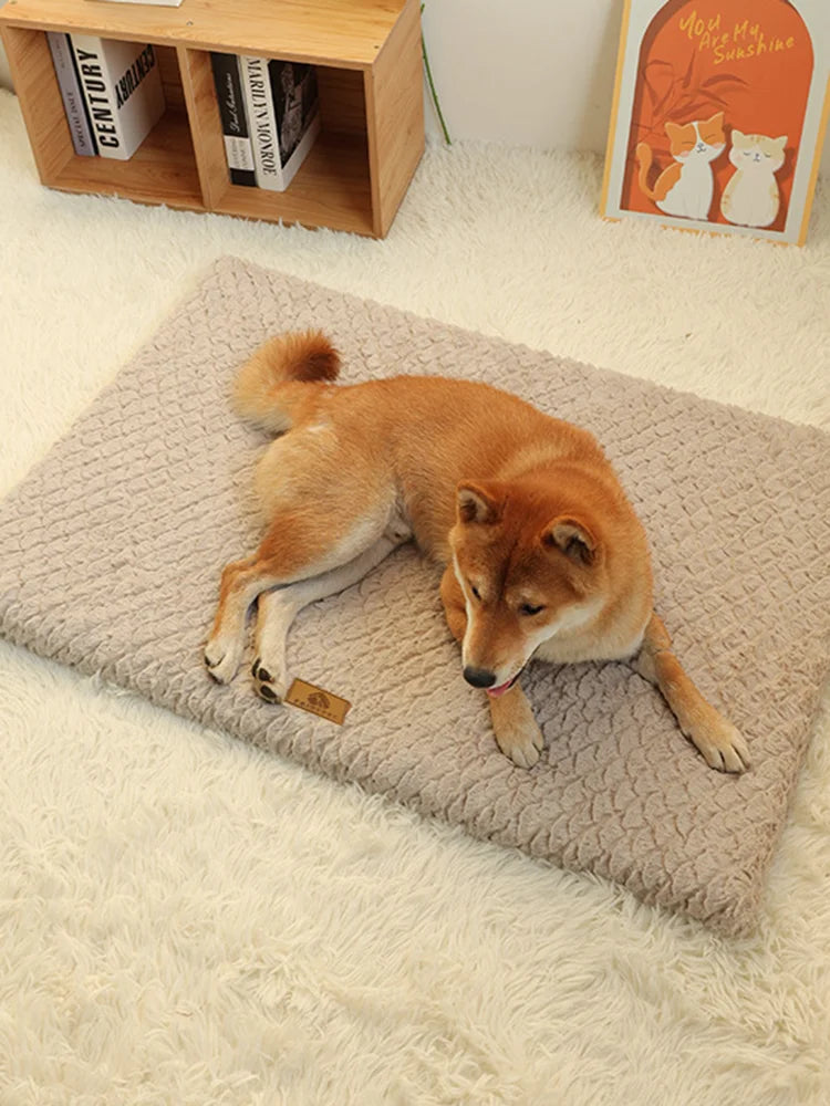 Cama para animais de estimação de espuma 3D com capa de pele sintética removível e lavável, cama ortopédica à prova d'água para cães, com fundo antiderrapante