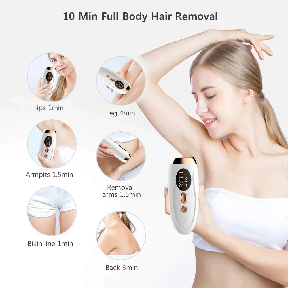 Sistema de depilação IPL para mulheres 990000 flashes Dispositivo depilador a laser permanente indolor para corpo, biquíni e removedor de pelos faciais em
