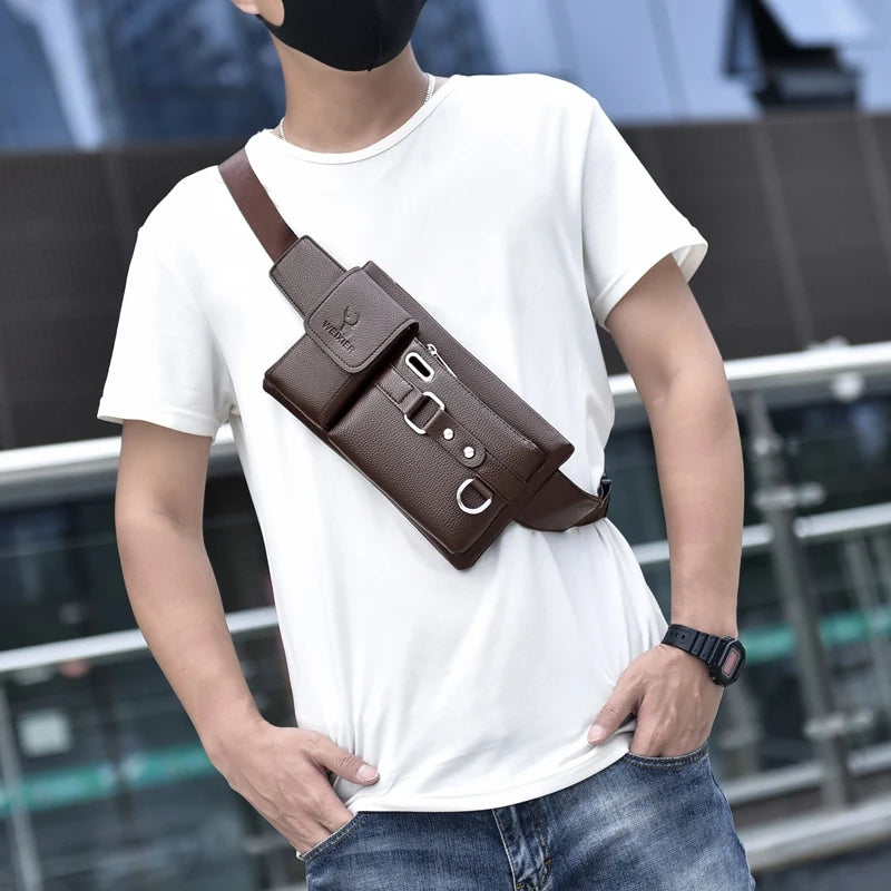 Marca WEIXIER Unissex de Ombro Único Multifuncional Esportivo Corrida Grande Capacidade Cintura Bolsa de Peito Masculina Casual Carteira Mensageiro