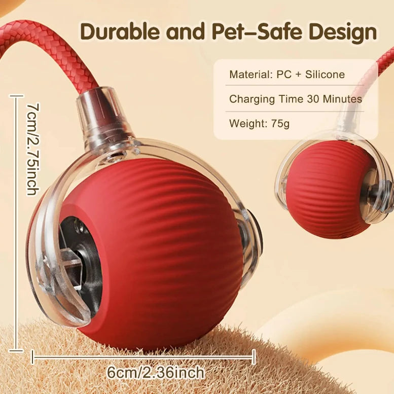 Bola de brinquedo interativa para gatos, bola rolante automática com cauda, brinquedo interativo inteligente recarregável para animais de estimação, rato inteligente para gatos
