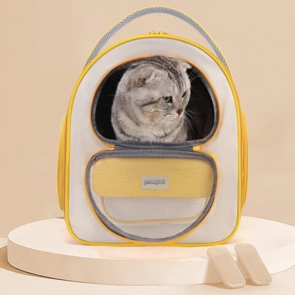 Wear-resistant Breathable Cat Bag Adjustable with Handle Portable Pet Bag Foldable Detachable Support Plate Pet Transport Bag