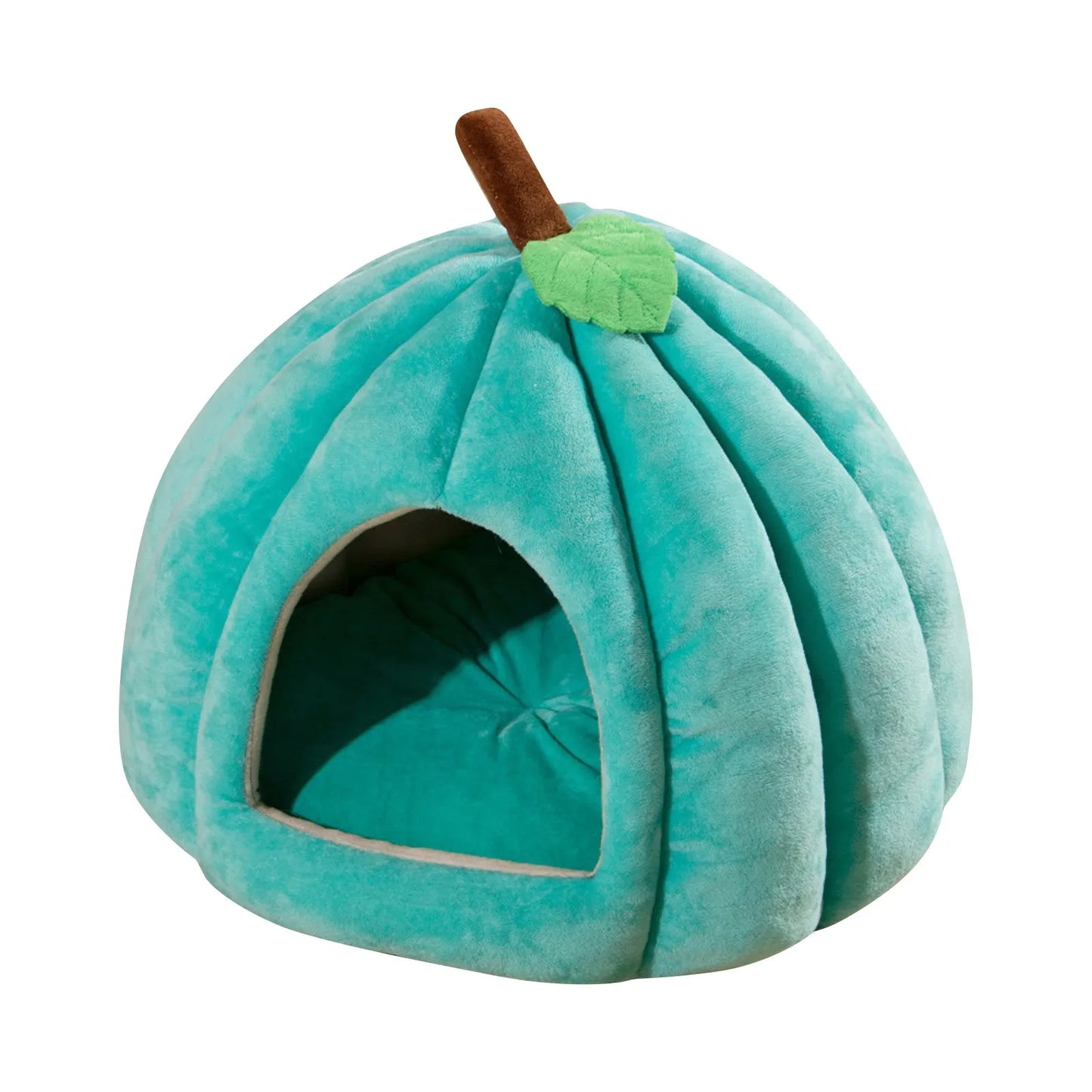Casa de Abóbora Criativa para Animais de Estimação Outono e Inverno Cama Semi-fechada para Cães e Gatos Ninho Quente e Grosso para Cães e Gatos Suprimentos para Animais de Estimação
