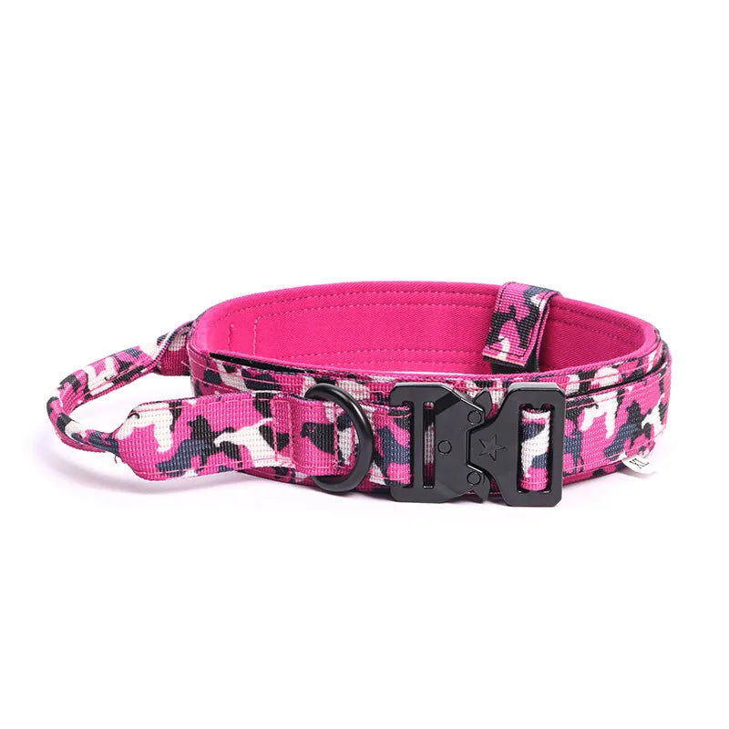 Pet Collar Tactical Collar Outdoor Training Adjustable Explosion-Proof Neck Collar Tactical Dog Collar Traction Rope