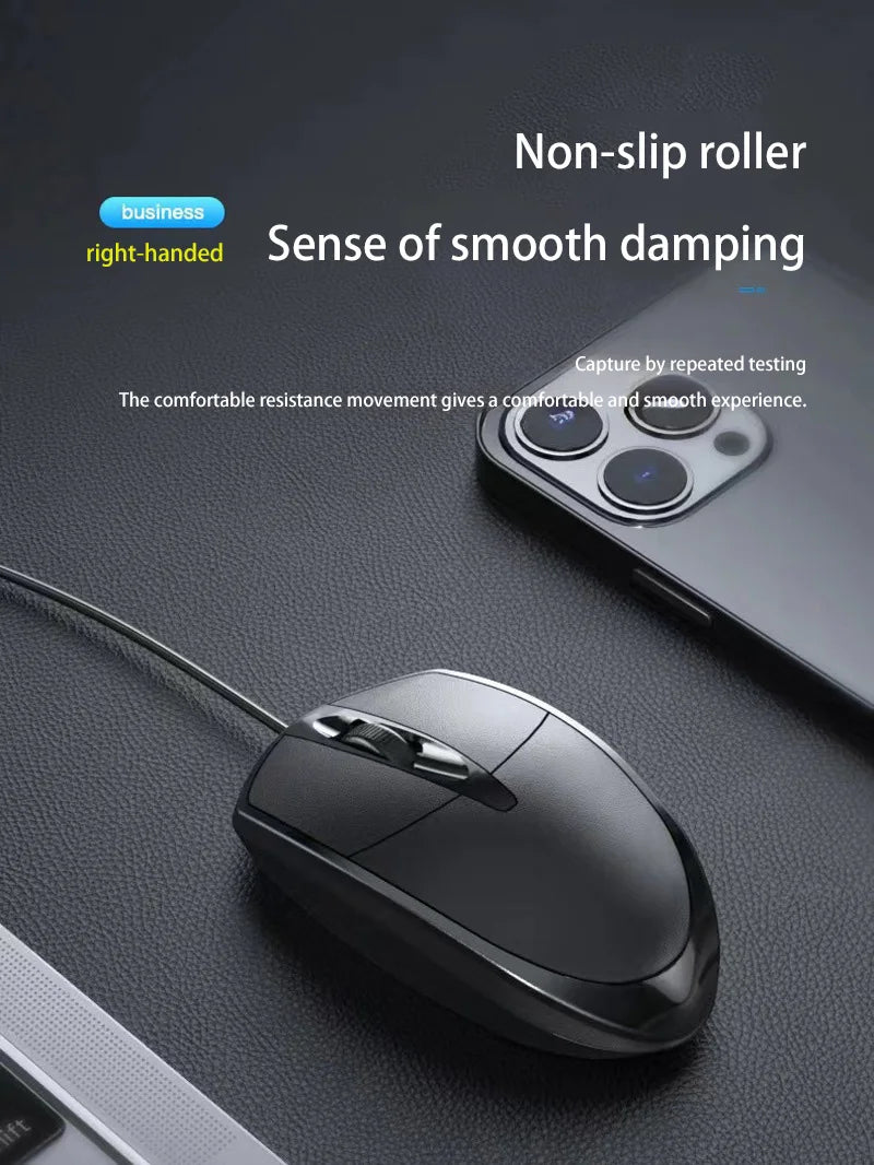 Mouse com fio Xiaomi Classic com design ergonômico e interface USB fotoelétrica de 1000 DPI, mouse para computador com fio para escritório, escola e casa