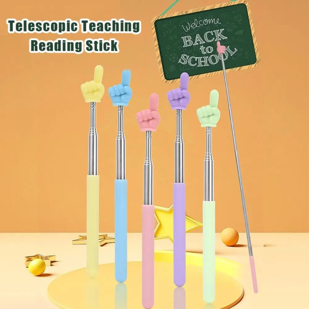 1 peça de aço inoxidável ferramentas de ensino design de dedo ponteiro de quadro branco bastão de ensino bastões de leitura de dedo apresentador portátil