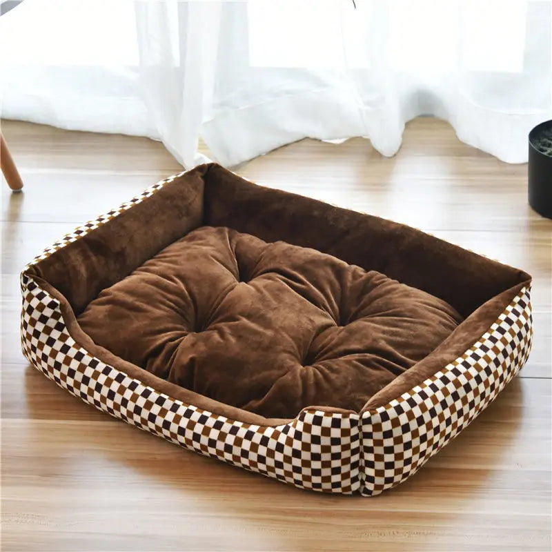 Tapete clássico para animais de estimação, moda canil para cães, cama, casa, respirável, algodão, macio, ninho de gato, cama quente para cães pequenos e médios
